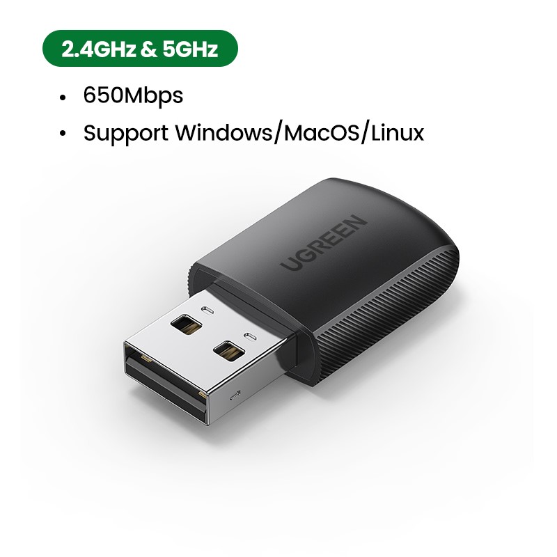 Clé Wifi USB-A AC650 11ac/Sans fil/Noir - Connectique réseau - 0