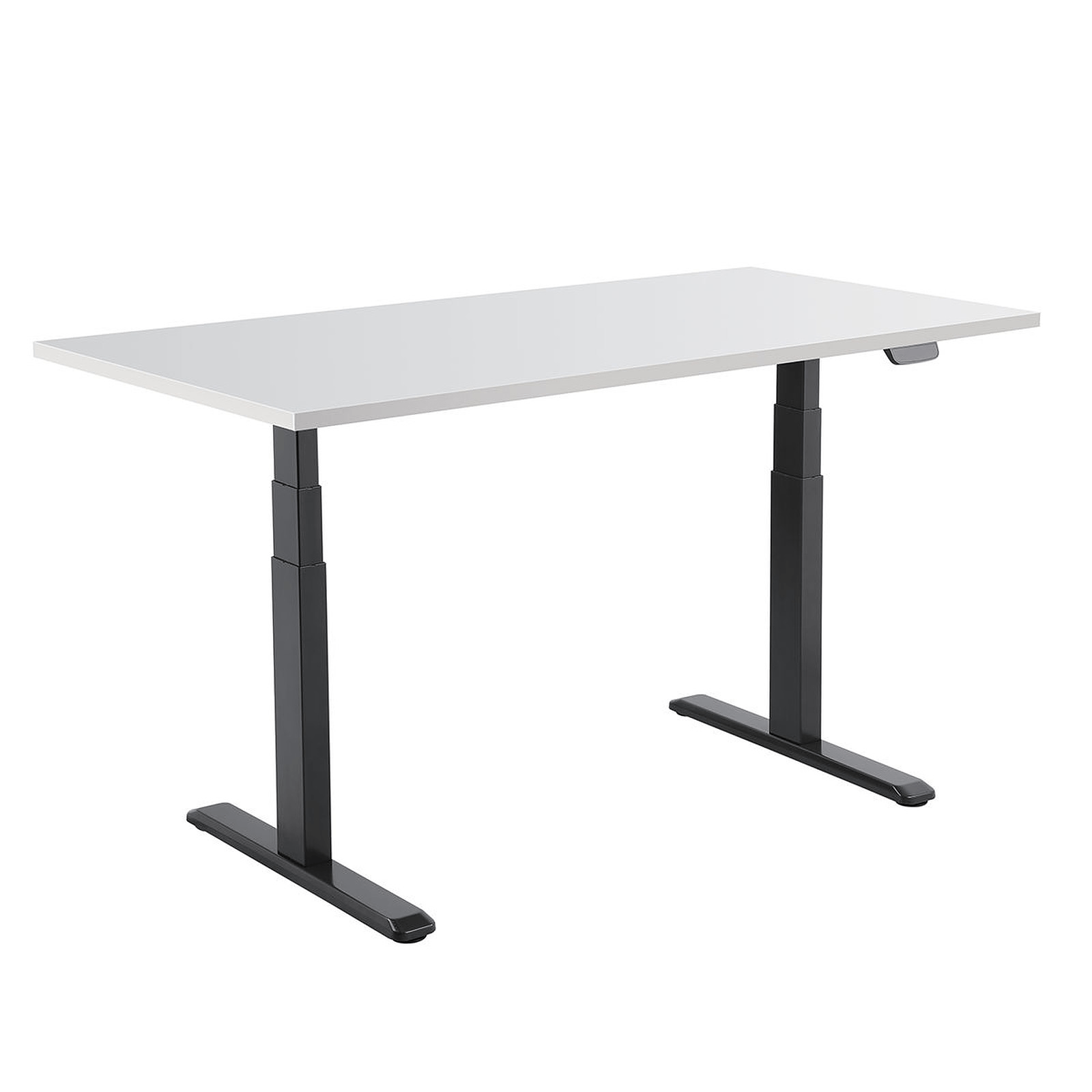 Kimex International Motorisé assis-debout plateau blanc/Pied noir 160x75cm - 150-2516K2 (150-2516K2) - Achat / Vente Bureau sur Cybertek.fr - 0