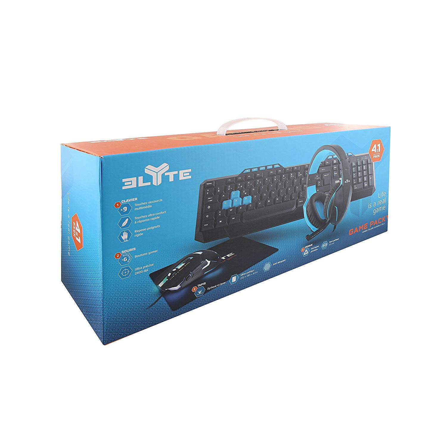 T'nB ELYTE GAMING 4en1 (Clavier+Souris+Tapis+Casque) - Pack Clavier/Souris - 1