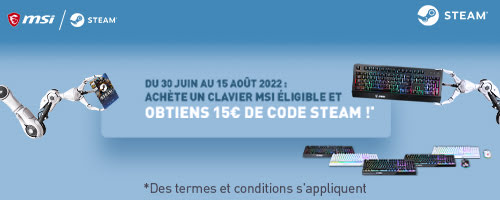 ODR MSI Promotion Offre Steam CYB