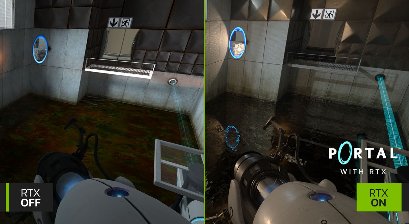 Comparatif Portal 2 RTX on/off