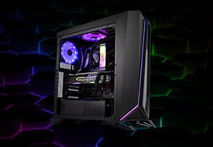 PC Cybertek de l'Univers Gamer avec couleurs