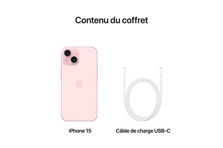Apple iPhone 15 128Go - Rose - Téléphonie Apple - Cybertek.fr - 2