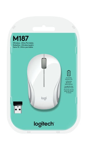 Logitech Wireless Mini Mouse M187 White - Souris PC Logitech - 3