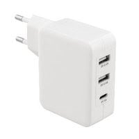 Cybertek Chargeur mural 3 ports - 2xUSB-A - USB-C - Blanc (CH-016WH) - Achat / Vente Chargeur sur Cybertek.fr - 3