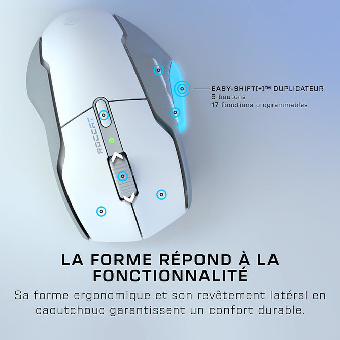 Souris Gaming sans fil Bluetooth Roccat Kone Pro Air Blanc - Souris