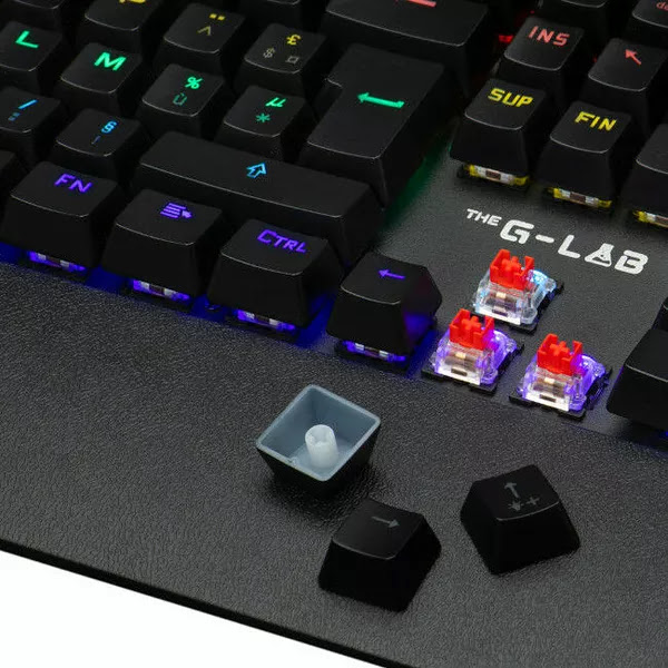 Clavier mécanique The G-LAB Keyz Carbon E switch bleue –