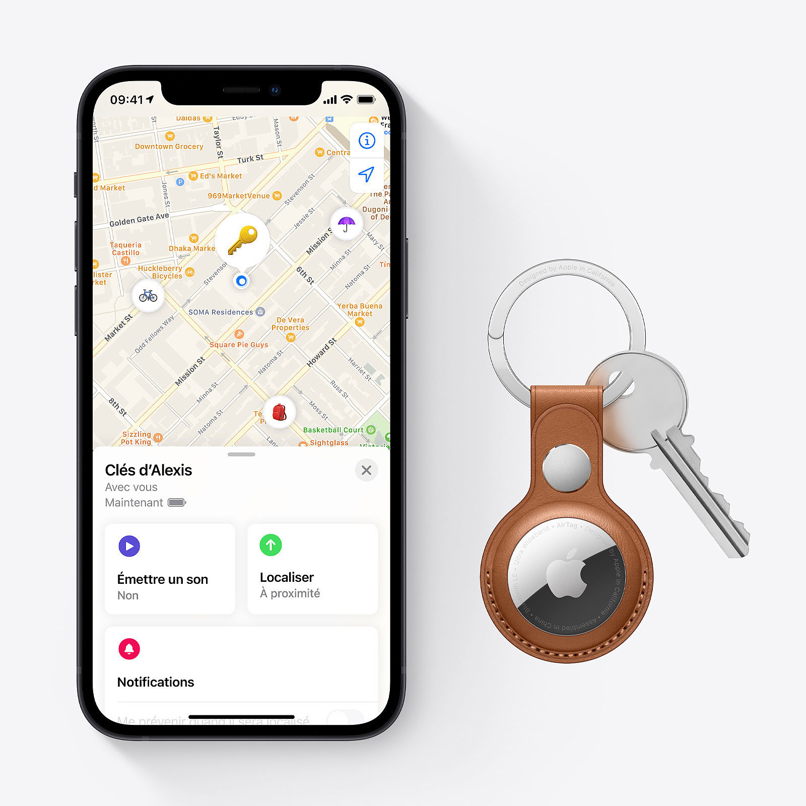 Tracker connecté Apple AirTag (Pack de 4) - Accessoire téléphonie Apple