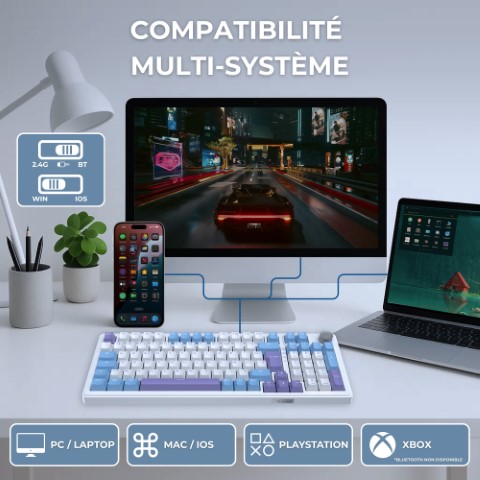 The G-LAB Keyz Elite 400 RGB Triple Mode - Clavier PC The G-LAB - 1