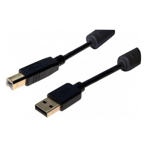 Cable USB Ferrite 2.0 AB M/M - 5m - Connectique PC - Cybertek.fr - 0
