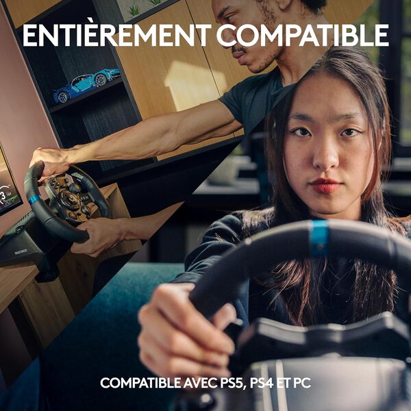 Logitech G923 Racing Wheel & Pedals PC et Playsation Edition (941-000149) - Achat / Vente Base de volant Simracing sur Cybertek.fr - 5