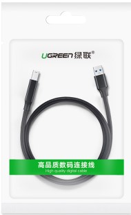 Câble USB-A vers USB-B/2m/Noir - Connectique PC - Cybertek.fr - 1