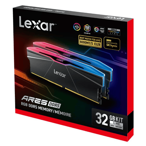 Lexar ARES RGB 32Go (2x16Go) DDR5 6000MHz - Mémoire PC Lexar sur Cybertek.fr - 1