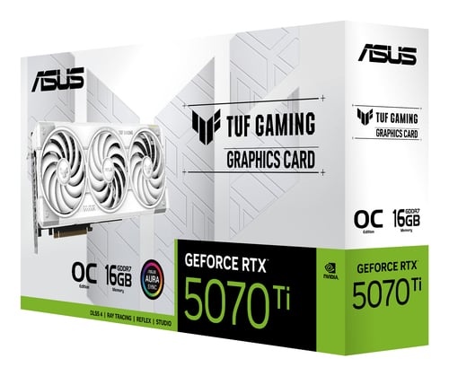 Asus TUF Gaming GeForce RTX 5070 Ti 16GB GDDR7 Blanc OC - Carte graphique - 9