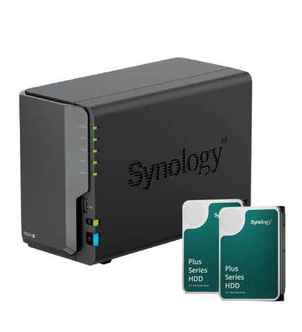 image produit Synology DS224+ - 2 Baies avec 2 Disques de 6 To Cybertek