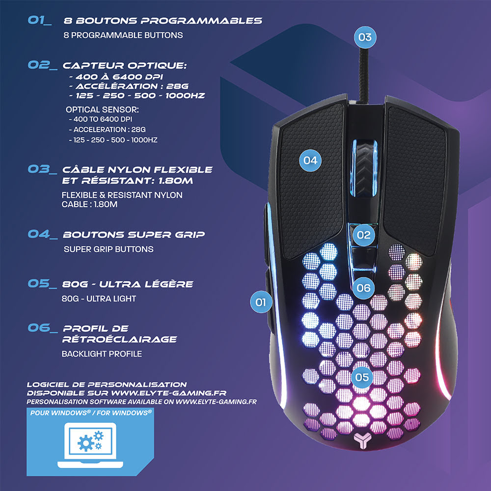 ELYTE MY-300 - Souris PC ELYTE - Cybertek.fr - 2