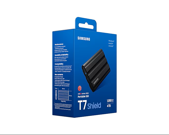 Samsung T7 SHIELD 4To Black (MU-PE4T0S/EU) - Achat / Vente Disque SSD externe sur Cybertek.fr - 9