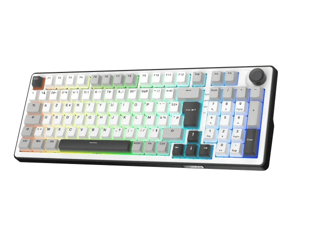 The G-LAB Keyz Elite 400 Blanc/Gris + Kult Elite M100 - Pack Clavier/Souris - 2
