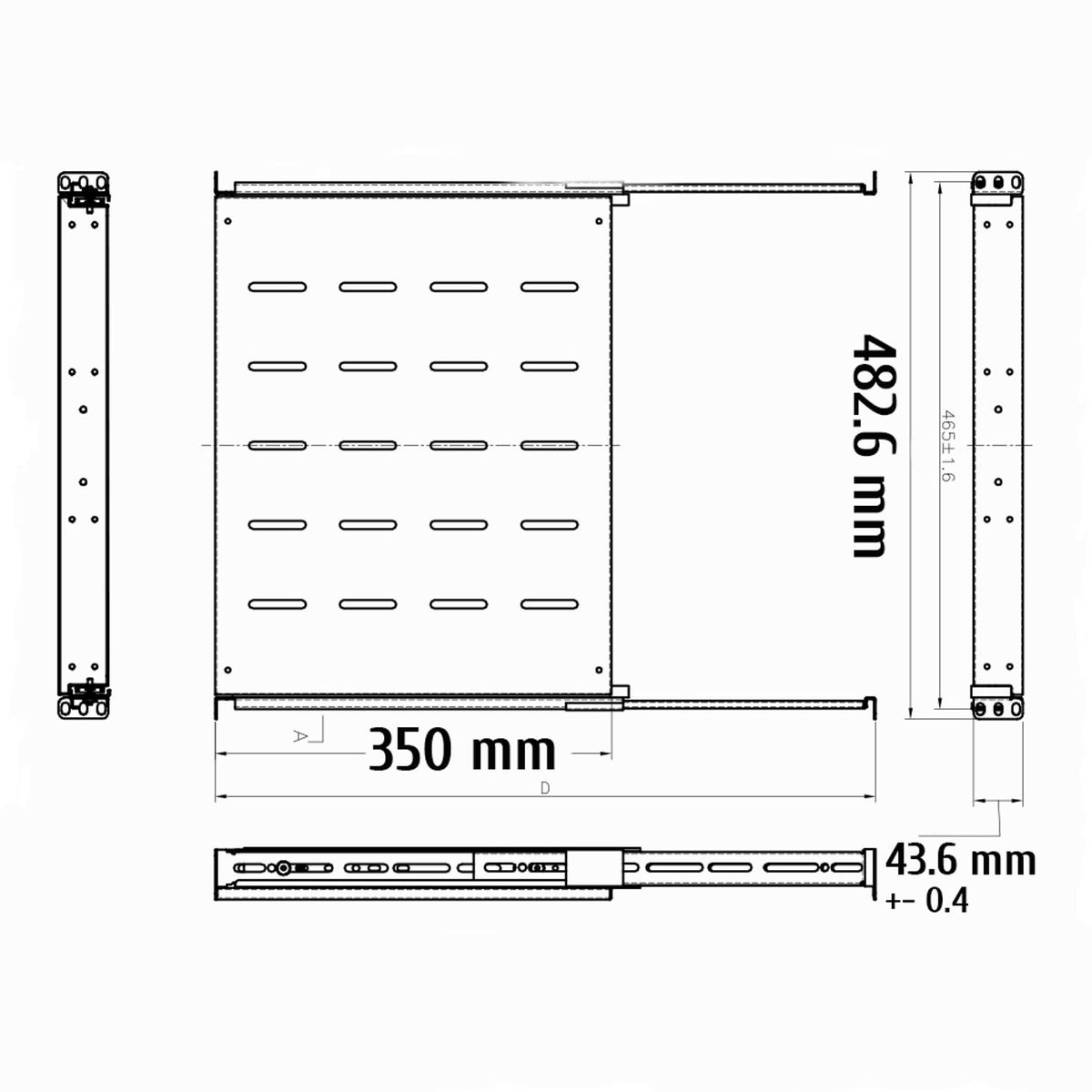 Kimex International Etagère coulissante 19" 1U - Rack & Baie  (110-0190) - Achat / Vente Réseau divers sur Cybertek.fr - 1