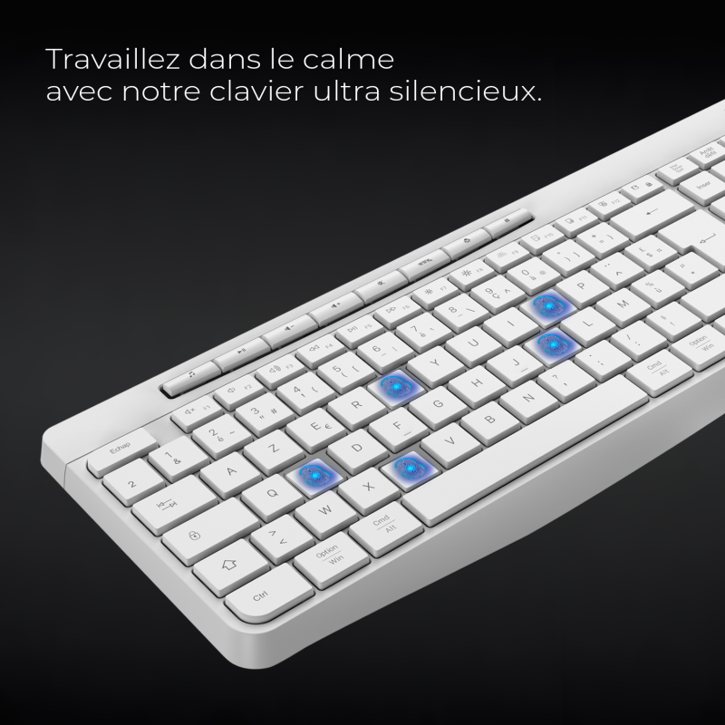 Advance R-TYPE Blanc Sans fil/RGB/Batterie/IPX4/Win et Mac - Clavier PC - 4