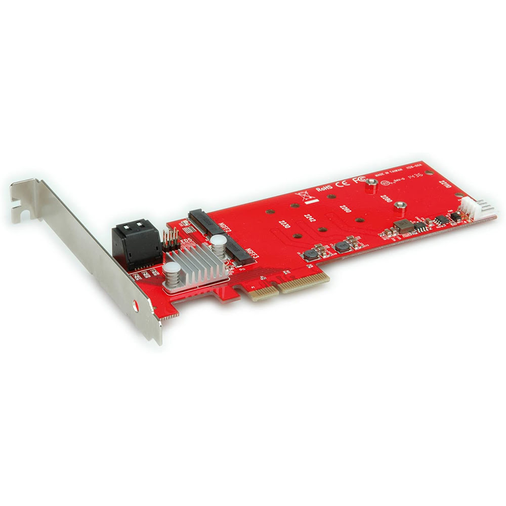 Carte contrôleur Roline PCI-Express 4x - 2x M.2 NGFF RAID +2x SATA