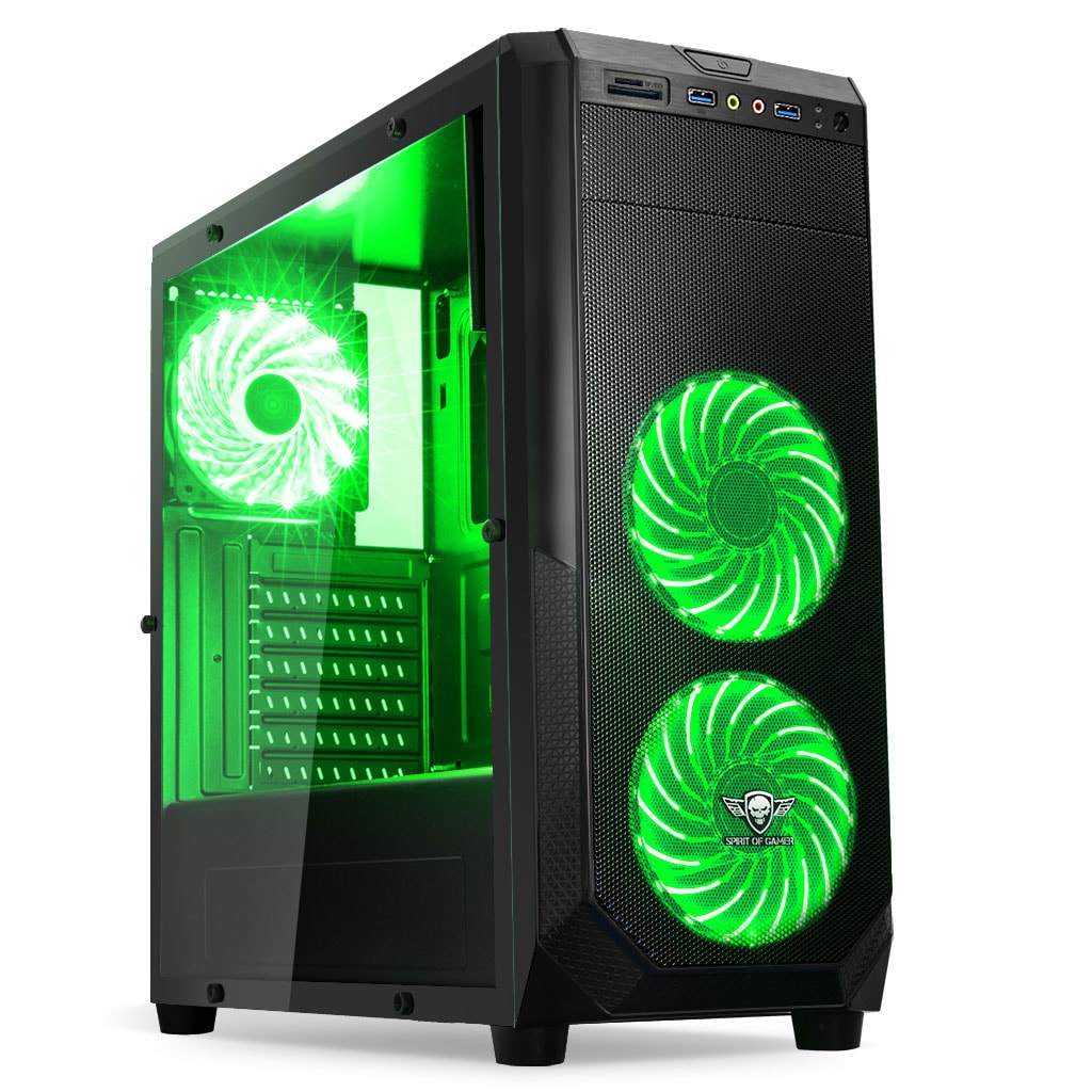 Spirit Of Gamer ROGUE I GREEN Noir - Boîtier PC Spirit Of Gamer - 0