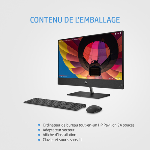 HP Pavilion 24" FHD/R5-5500U/16Go/512Go/W11 - All-In-One PC/MAC - 4