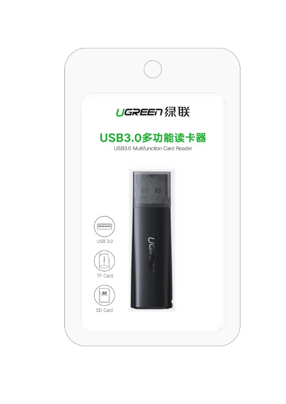 UGREEN USB 3.0/Lecteur SD/MicroSD/512Go/Noir - Lecteur carte mémoire - 1
