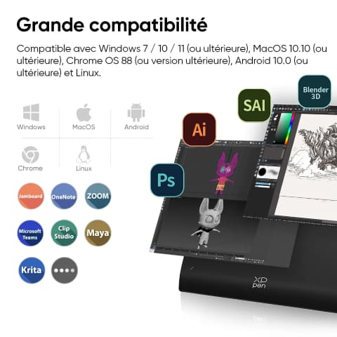 XPPEN Deco Pro XLW Gen 2/5080LPI/15"/Noir - Tablette graphique - 7