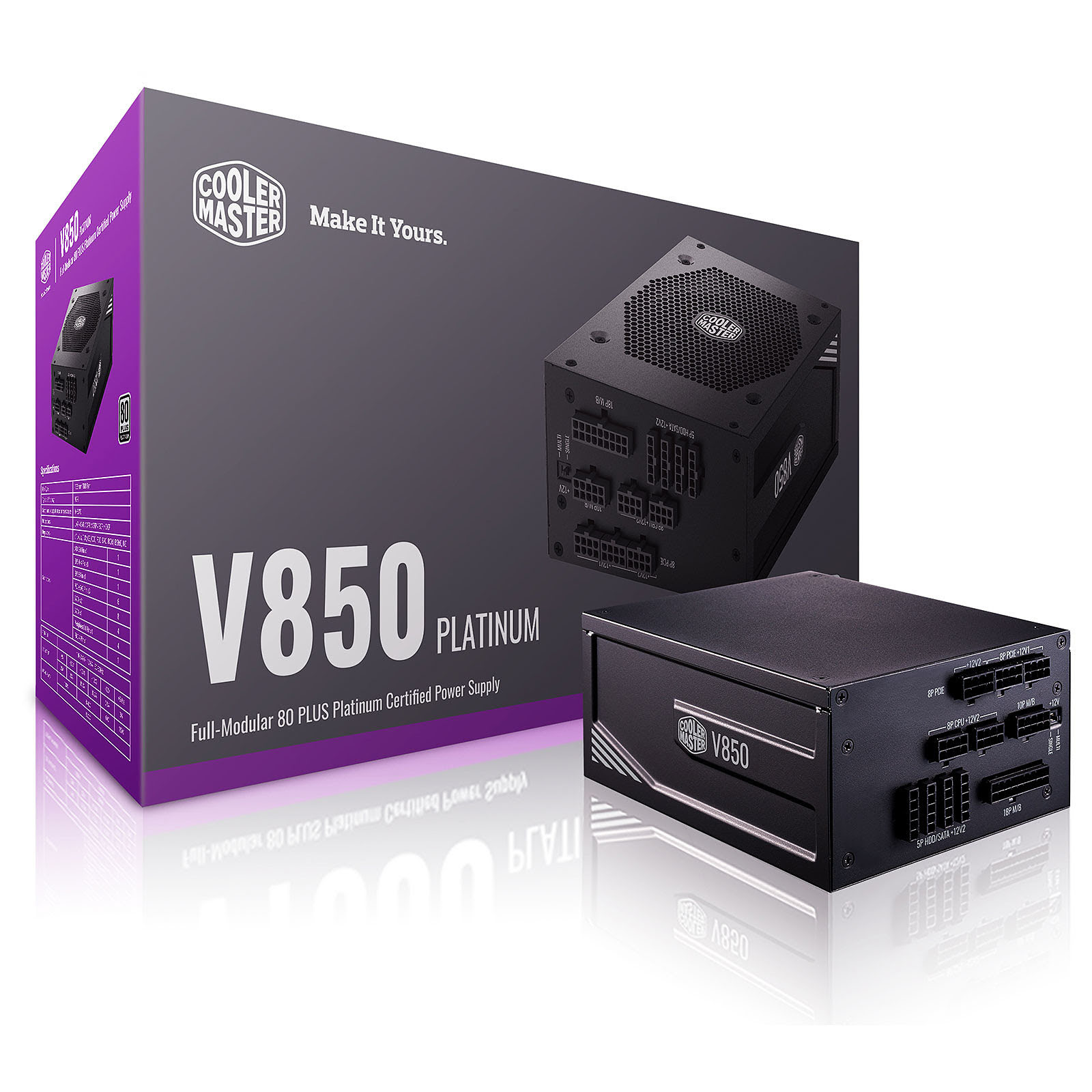 Cooler Master V-Platinum V850 80+ Platinum Full Mod (850W) - Alimentation