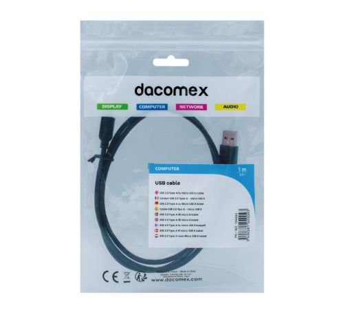 Câble USB-A 2.0 vers Micro USB B m/m- 1m - Noir - Connectique PC - 1