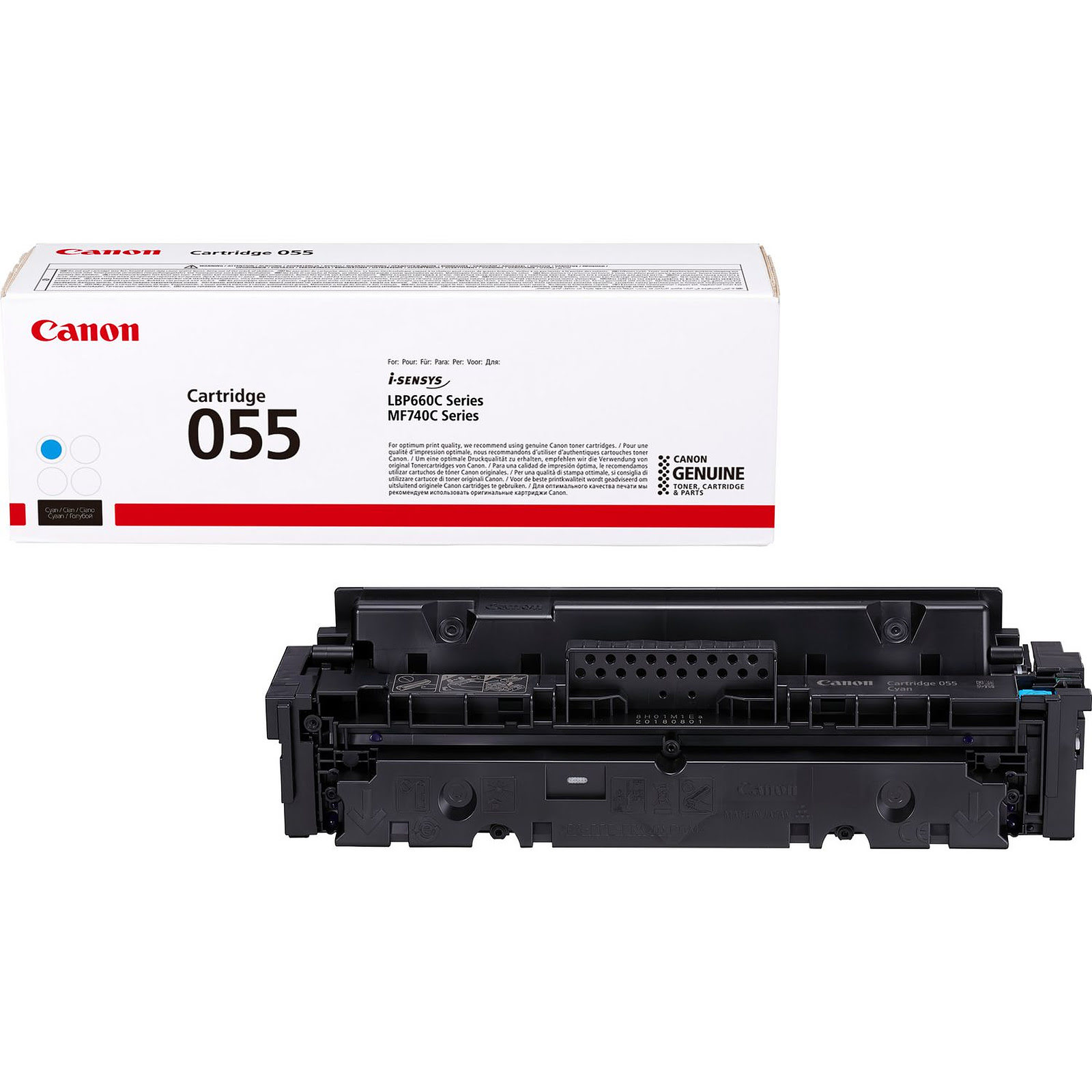 Cartouche 055 Cyan 2100 p - 3015C002 pour imprimante Laser Canon - 0