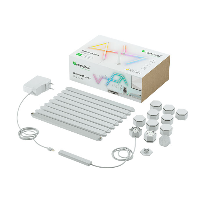 Nanoleaf Lines Starter Kit - 9 pièces (NL59-K-0002LW-9PK-EU) - Achat / Vente Objet connecté / Domotique sur Cybertek.fr - 5
