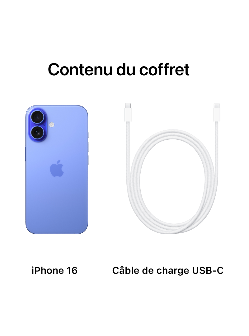 Apple iPhone 16 128Go - Bleu  - Téléphonie Apple - Cybertek.fr - 3