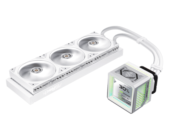 ASRock STEEL LEGEND 360 LCD - 360mm - Blanc - Watercooling ASRock - 4