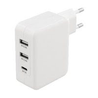 Cybertek Chargeur mural 3 ports - 2xUSB-A - USB-C - Blanc (CH-016WH) - Achat / Vente Chargeur sur Cybertek.fr - 1