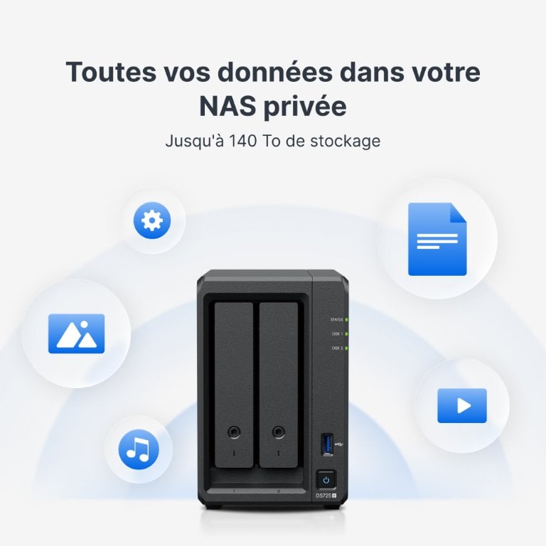 Synology DS725+ - 2 baies - Serveur NAS Synology - Cybertek.fr - 8