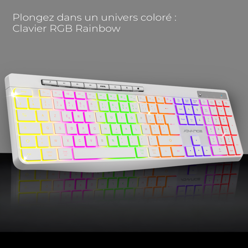Advance R-TYPE Blanc Sans fil/RGB/Batterie/IPX4/Win et Mac - Clavier PC - 2