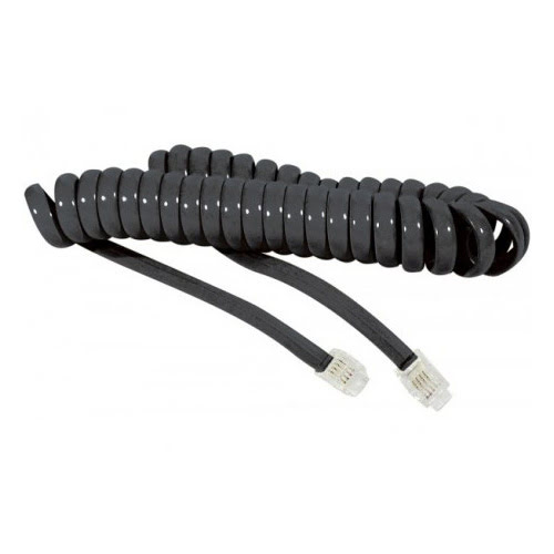 Cable Cordon spirale 4/4 RJ9 - 2m noir - Accessoire téléphonie Cybertek - 0