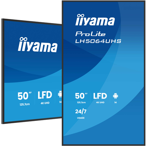 Iiyama LH5564UHS-B1AG - 55" 4K VA 6.5ms Android 14 OS iiShare Wifi (LH5564UHS-B1AG) - Achat / Vente Affichage dynamique sur Cybertek.fr - 4
