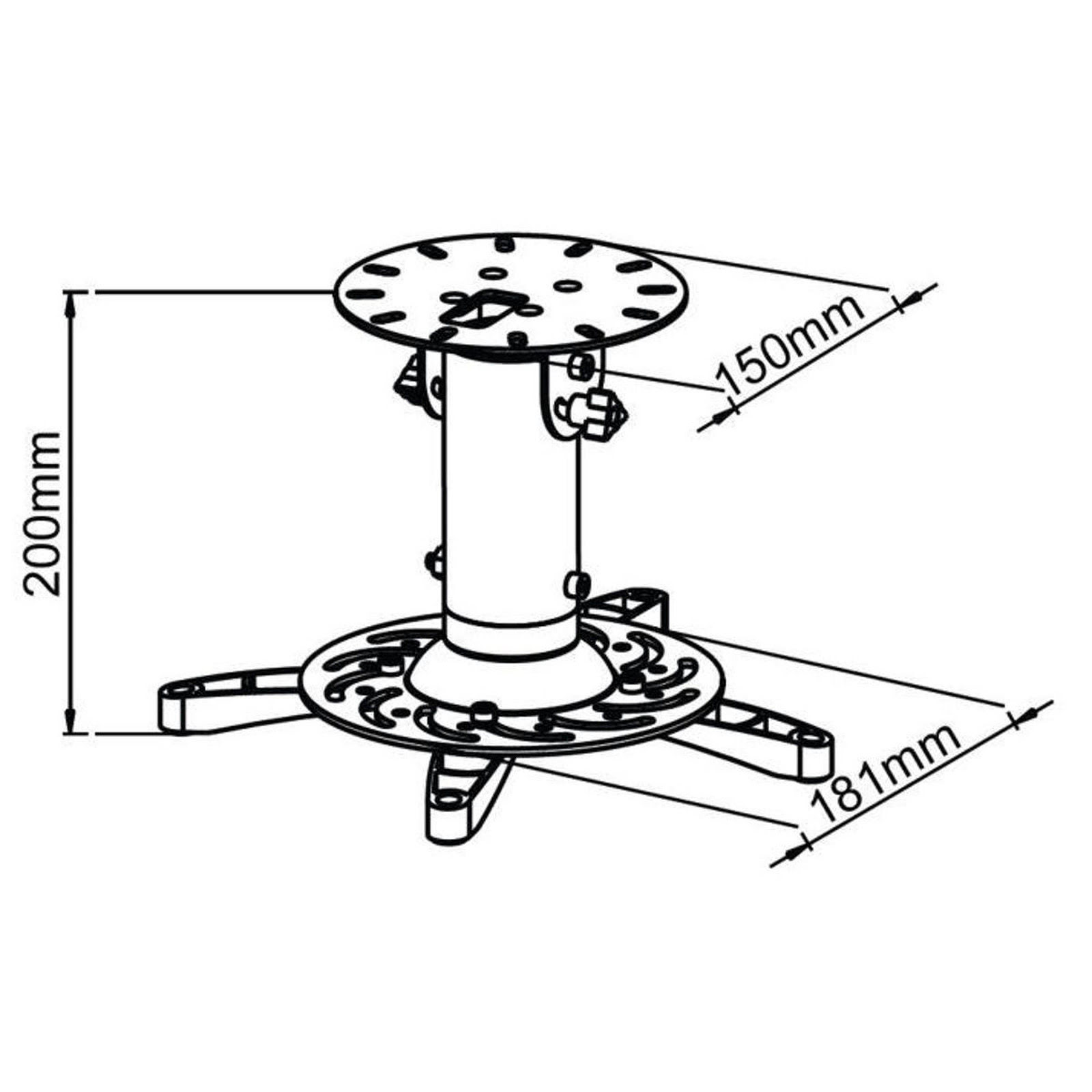 Support plafond Videoprojecteur bras 20cm - Blanc - Support videoprojecteur Kimex International - 1
