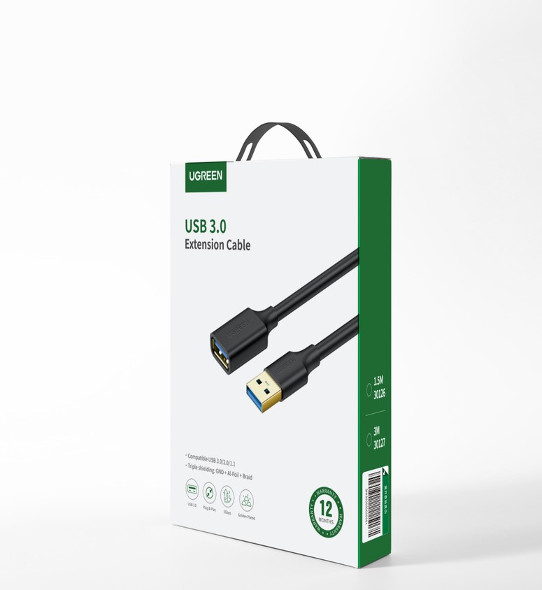 Câble USB-A vers USB-A/1,5m/Noir - Connectique PC - Cybertek.fr - 1
