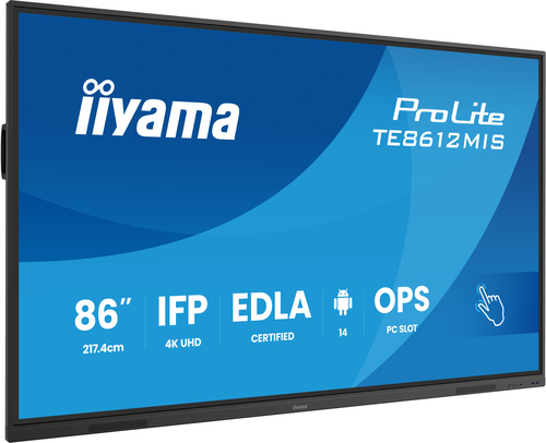 Iiyama Prolite TE8612MIS-B4AG - 86" 4K Tact IPS 6.5ms Android Wifi (TE8612MIS-B4AG) - Achat / Vente Affichage collaboratif sur Cybertek.fr - 1