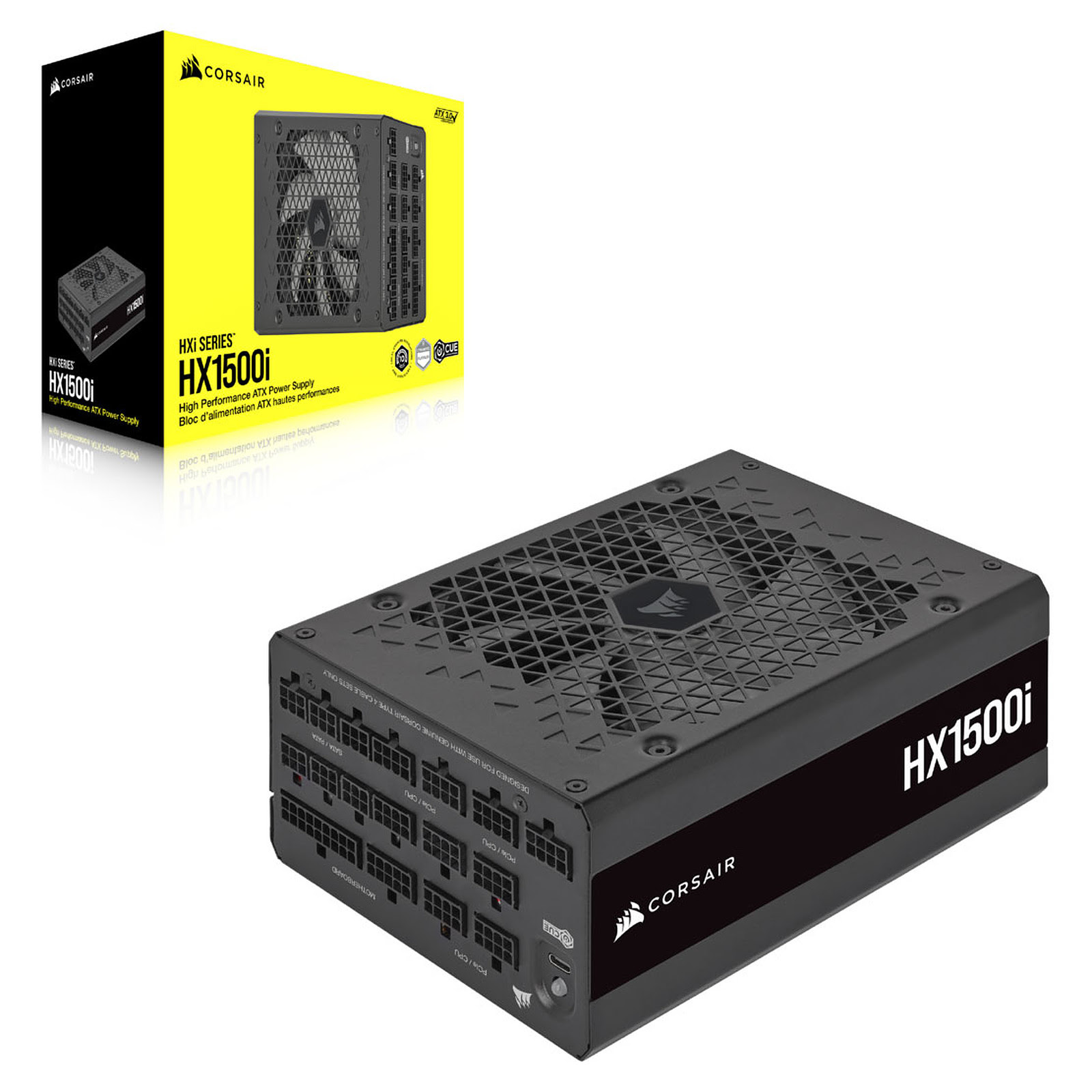 image produit Corsair ATX 1500W - HX1500i 80+ Plat. Mod. - CP-9020261-EU Cybertek