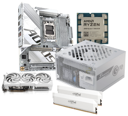 9070 Pure + 7800X3D + B850M W + 2x16Go W + 750W W - Cybertek.fr - 0