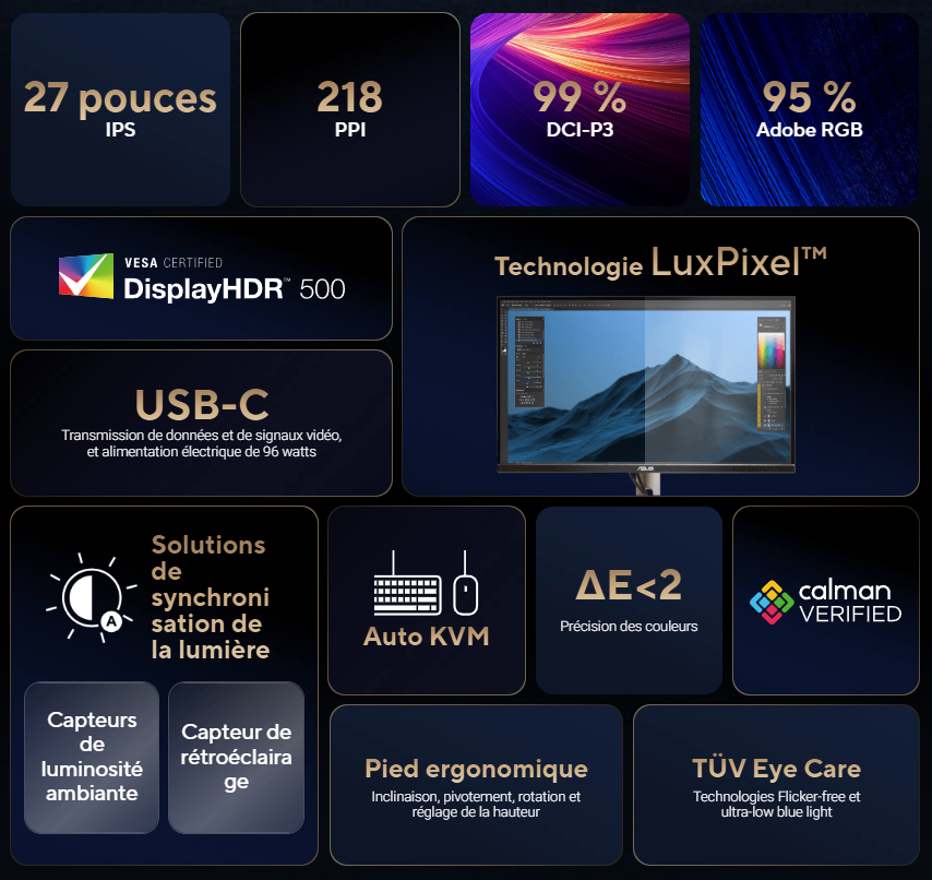 Asus 27 pouces  90LM0AL0-B01K70 - Ecran PC Asus - Cybertek.fr - 7