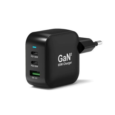 Port Chargeur mural 65W GaN 3 ports + Câble USB-C - 2m (902065PEU) - Achat / Vente Chargeur sur Cybertek.fr - 2