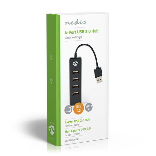 Nedis USB-A Mâle 2.0 - 4x USB A Female - 480 Mbit/s - Hub Nedis - 2