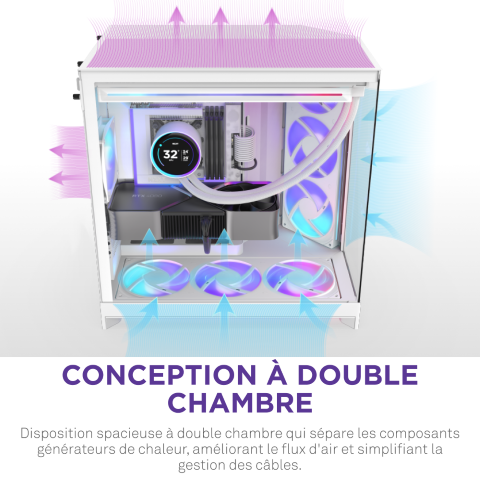 NZXT H9 Flow RGB+ Blanc Blanc - Boîtier PC NZXT - Cybertek.fr - 8