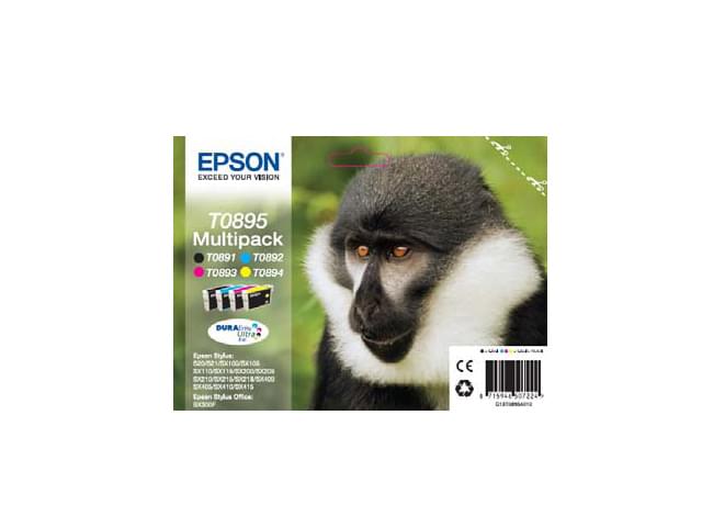 Consommable imprimante Epson Multipack 3 couleurs + noir T0895